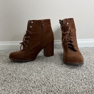 Soda Brown Lace Up Boots